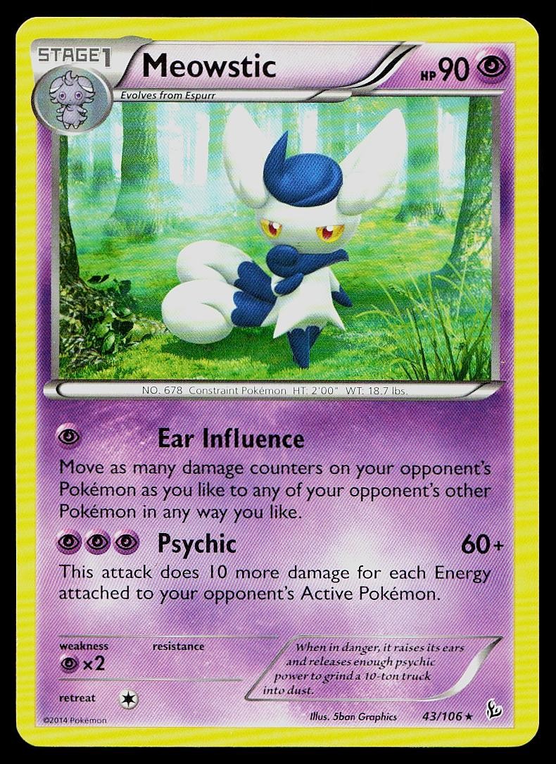 Pokemon Card Flashfire Meowstic 43/106 Rare