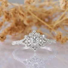 3Ct Round Cut Lab-Created Diamond Women's Engagement Ring 14k White Gold Finish
