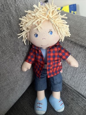 Haba Nick Boy Plush Doll Blonde Hair Blue Eyes Freckles Embroidered 12 Inch