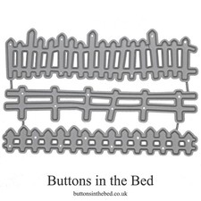 Picket Fence Metal Cutting Dies Set 3 Border Dies Garden Scene Card Making Craft