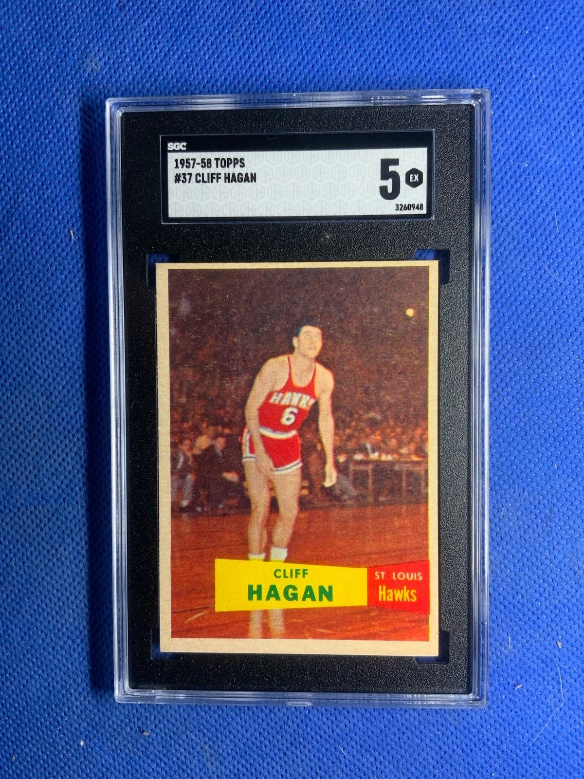1957 Topps Basketball St. Louis Hawks Cliff Hagan # 37 SGC  5 Excellent
