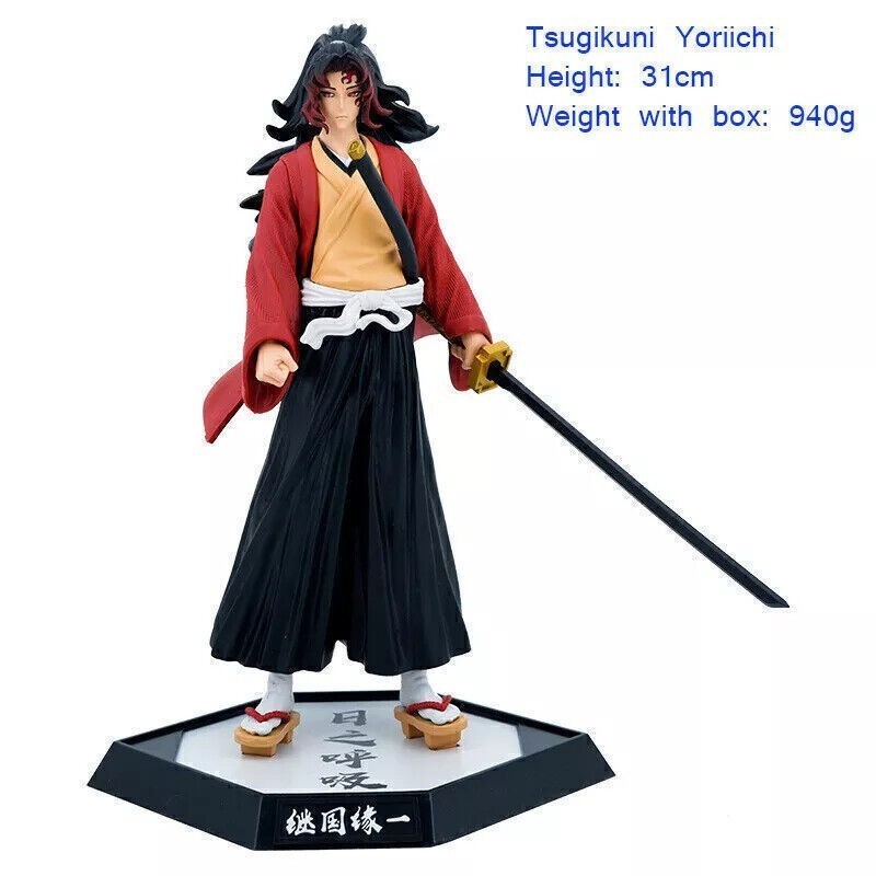 Xinchangda Action Figure Anime Tsugikuni Yoriichi/Kokushibo/Gyutaro Figurine 30CM PVC Statue Model Limited Edition Standing Posture Model Ornamenti
