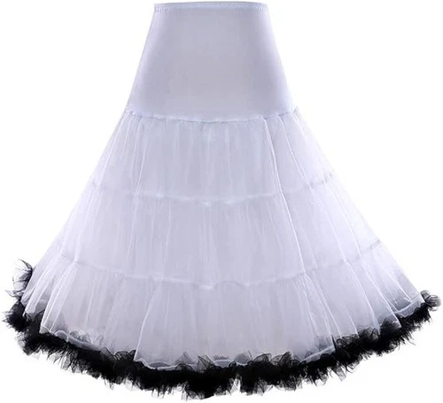 50's Petticoat Underskirt Retro Vintage Swing 1950's Rockabilly White, Black