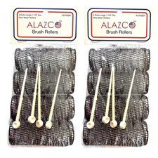 ALAZCO 8 Pc Vintage Style Hair Rollers Xlarge BRUSH ROLLERS 8 PINS 8 XL Rolle