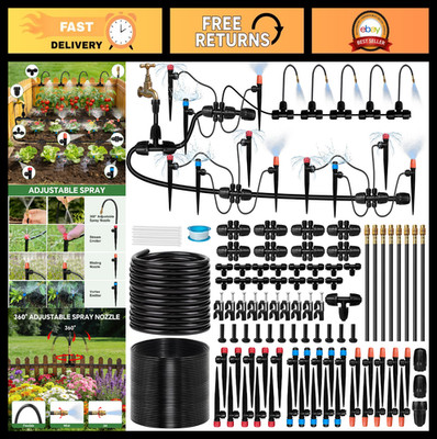 230FT Drip Irrigation System, 38 Adjustable Nozzles, Automatic Garden Watering,