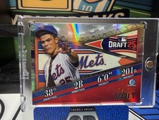 2025 Bowman Draft Mitch Voit BOWMAN DRAFT NIGHT Red /5 Refractor #BDN-4 METS