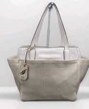New Diane von Furstenberg DVF On The Go Tote Shoulder Bag Metallic Canvas