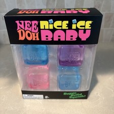 Nee Doh Nice Ice Baby Cubes - Super Solid Squish - Brand New/Sealed 4 Pack