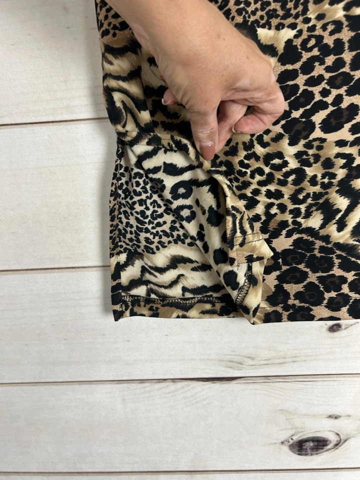 Falda A. Byer Mujer Grande Marrón Estampado Leopardo Animal Elastizada Pull On Foto 4 de 4