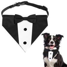 Fzxdfg Formal Dog Tuxedo Collar with Bow Tie Dog Wedding Outfit for Large Dog...