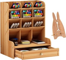 Wooden Desk Organizer Multi Functional DIY Pen Holder Organizer for desk