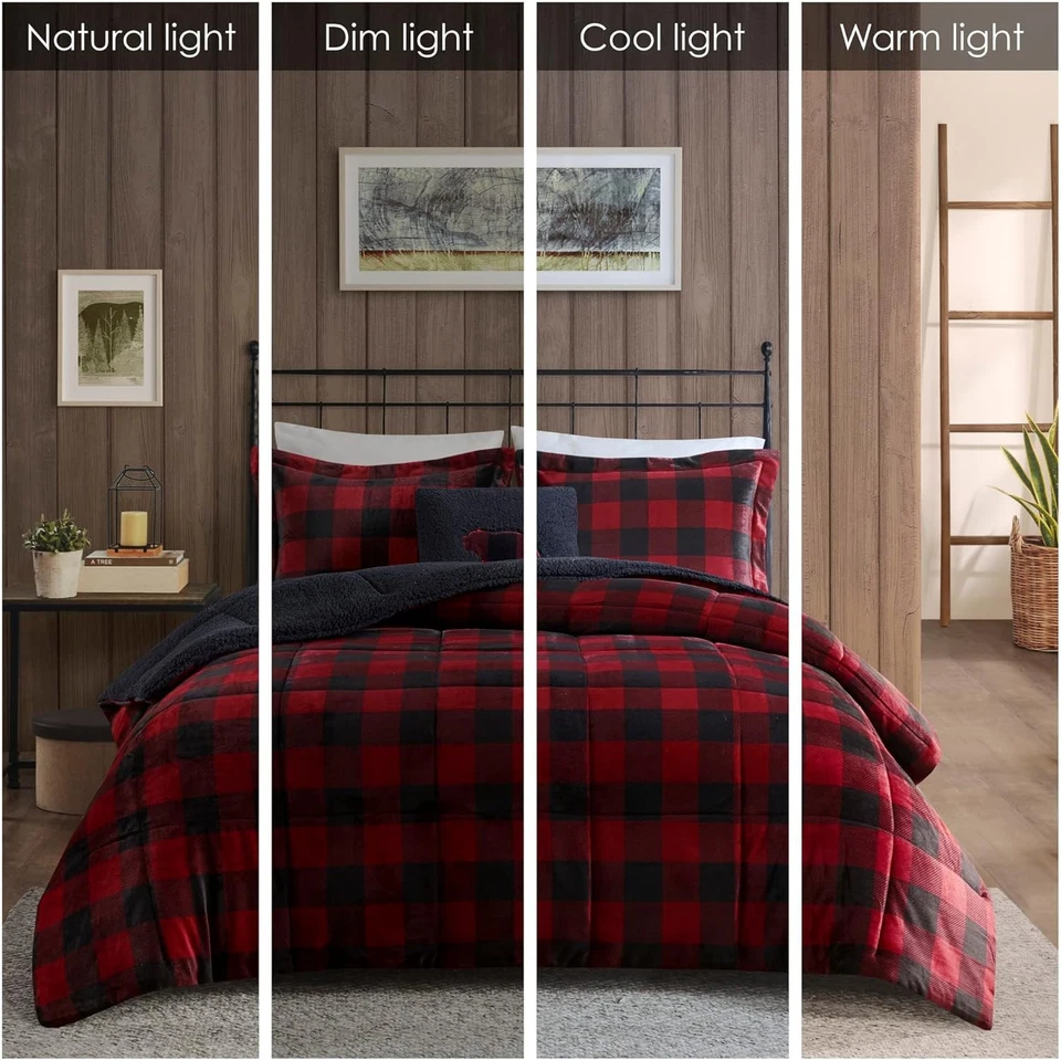 Juego de edredón reversible Woolrich felpa ultra suave a sherpa, alternativa de plumón Foto 2 de 4