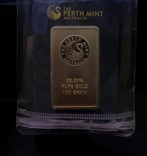 100 Gram Perth Mint Gold Bar .9999 Fine | LBMA Sealed Assay Bullion 3110.35 per troy oz