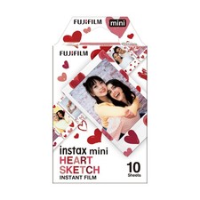 Fujifilm Instax Mini Heart Sketch Instant Film, 10 Exposures, For Mini Cameras