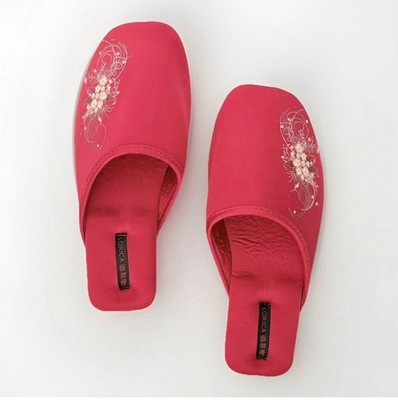 Satin Home Slippers for Women's Non-Slip High-Quality, US 9 (EU40-41) Claret
