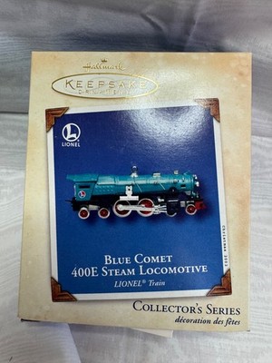 C NIB Hallmark Blue Comet 400E Steam Locomotive Lionel Train 2002 Ornament