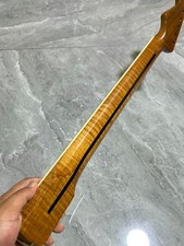 22fret Roasted Flame Maple Electric guitar neck White block Inlay binding Gloss