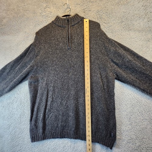 Woolrich Sweater Mens Large Gray Half Zip Pullover Wool Blend Outdoor Classic - Picture 2 of 10