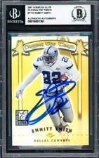 Emmitt Smith Auto 2001 Donruss Elite Passing Torch Card PT12 Sig 10 /1000 Becket