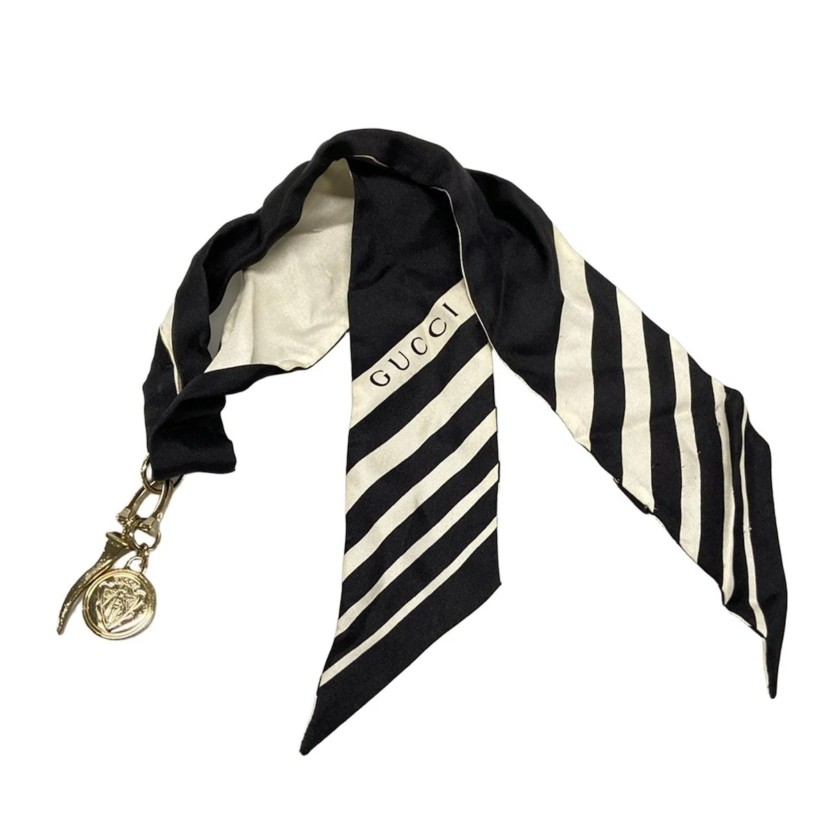 Auth GUCCI   Foulard noir et blanc