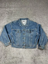 Vtg Levi's Trucker Denim Jacket Size Medium Blue Cropped Wide Usa Made 