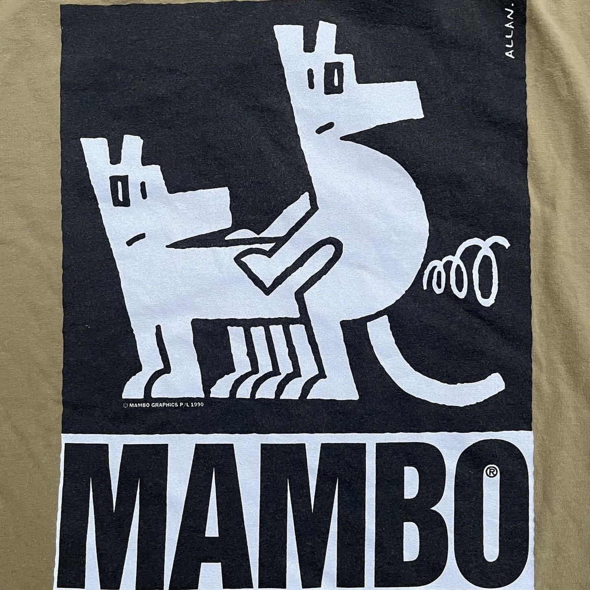 VTG 90s Mambo Farting Dog Graphic T-Shirt - M - Richard Allen
