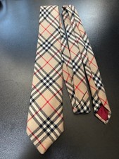 Burberry Wool Nova Check Tie Horse Logo Vintage 146cm Used