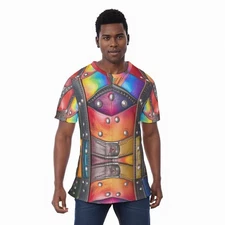 Futuristic Punk Rock 3d Rave Psychedelic Tee T-shirt Baroque Armor Shirt Gift
