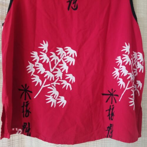 SUNSET ROSE Clothing Company Hawaii Aloha Womens Red Floral Tank Blouse Size L - Picture 11 of 17