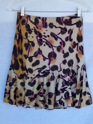Size 38 4 GIANNI VERSACE Couture Italy Brown Black Pink Gold Animal Print Skirt