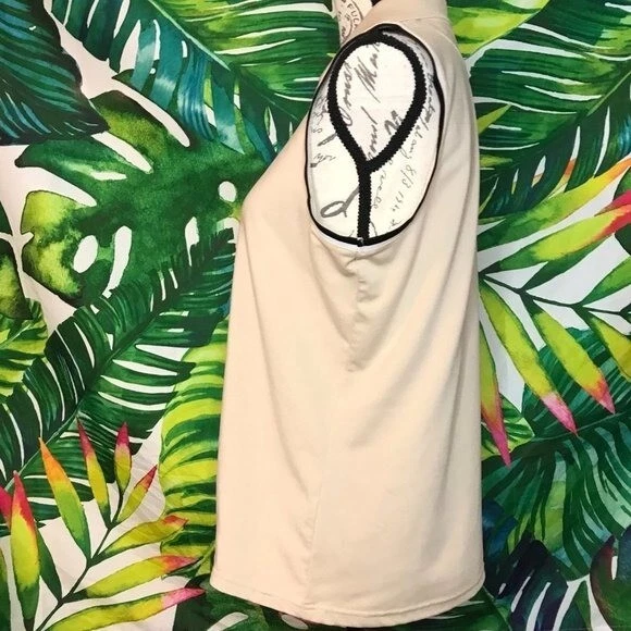 Camiseta sin mangas polo ventilada IZOD para mujer LG beige crudo golf fresco XFG Foto 4 de 4