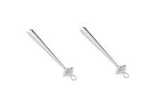 Jewelry Making SS Bolo Tip With Loop Long 12mm 4L Fits 4 6 Ply Cords