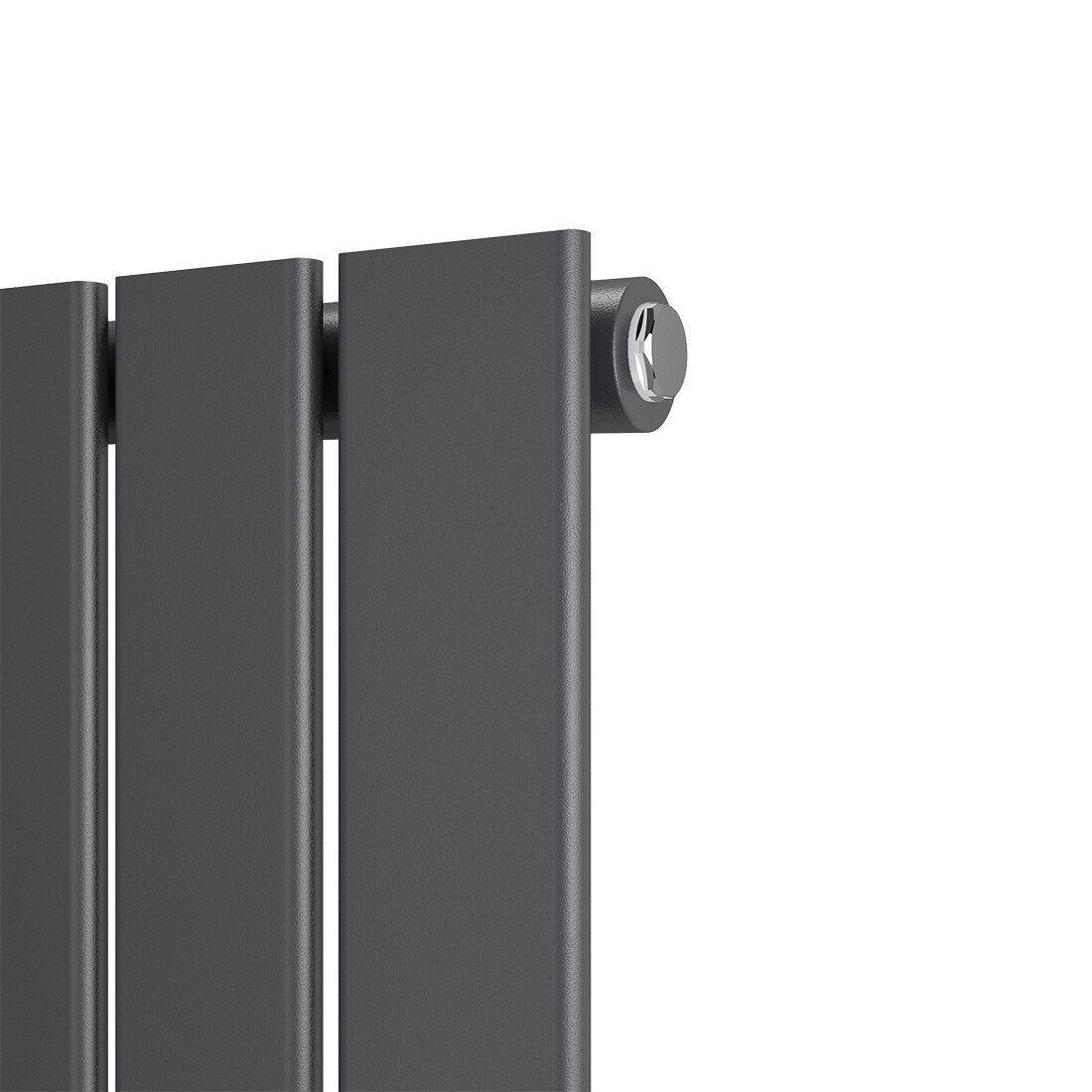 EMKE Flachheizkörper, 60x84 Cm, 1383 Watt, Anthrazit – D-Form Design, Seitenanschluss, Für Wohnzimmer & Bad