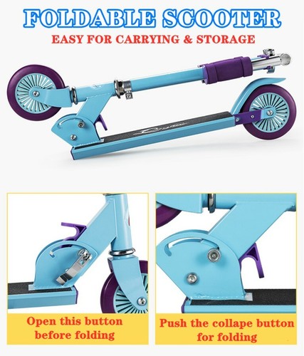 Premium Kids Child Foldable Adjustable 2-Wheel Commuter Scooter Ride On Outdoor - Picture 2 of 16