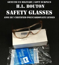 NEW HL BOUTON US MILITARY INDUSTRIAL SAFETY GLASSES EYEPRO SIDE SHIELDS ANSI Z87