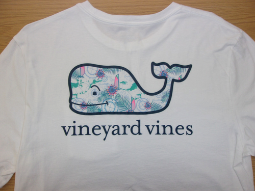 Vineyard Vines Nautical Print Whale Logo Pocket T-Shirt White Mens XL ~NEW~