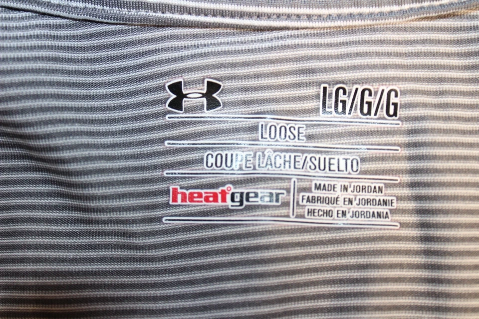 Pullover para mujer Under Armour suelto cuerpo rayas 1/4 cremallera manga larga LG grande gris Foto 3 de 4