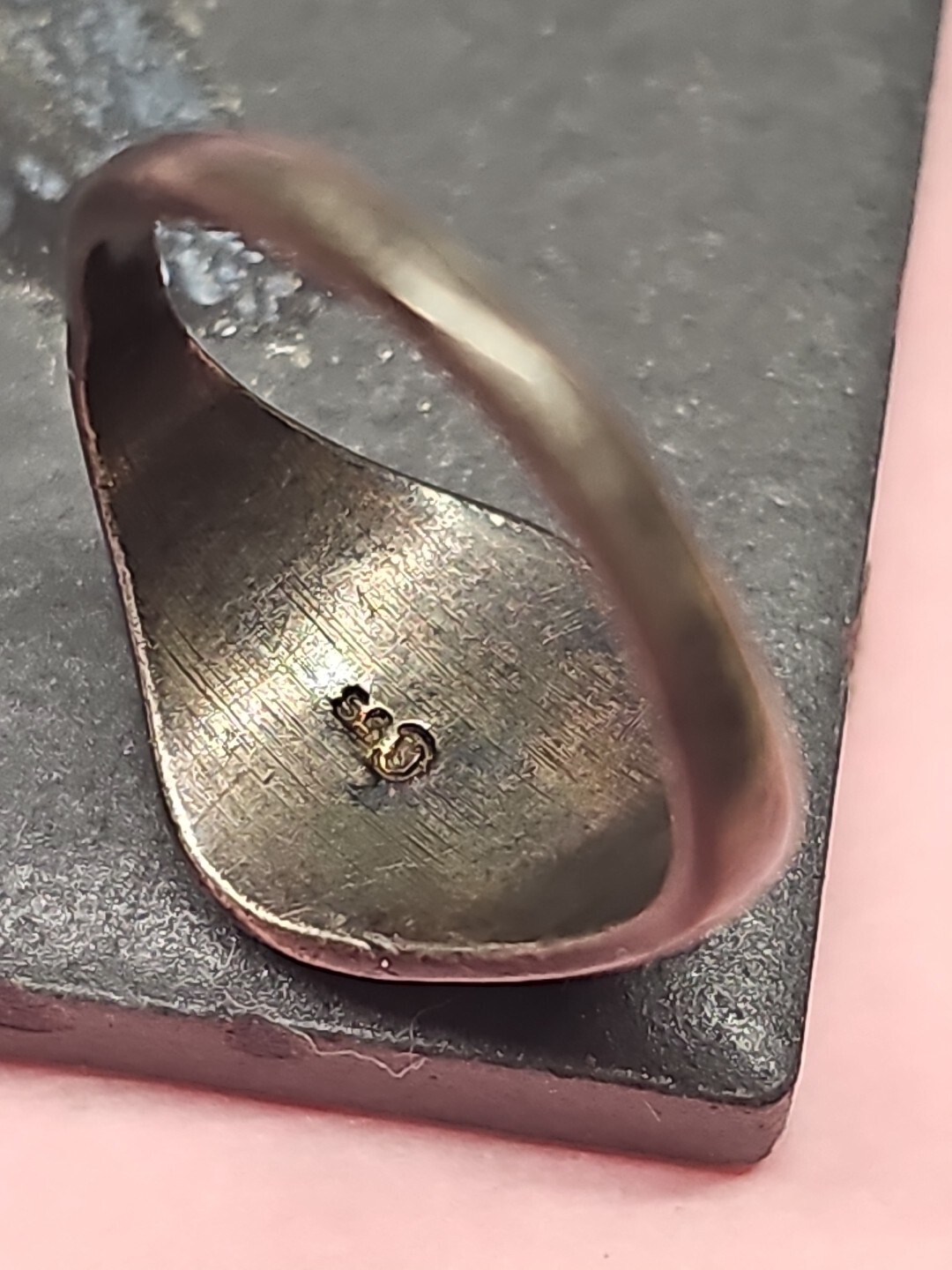 STERLING SILVER CLASS RING missing stone CRESTLIN… - image 4