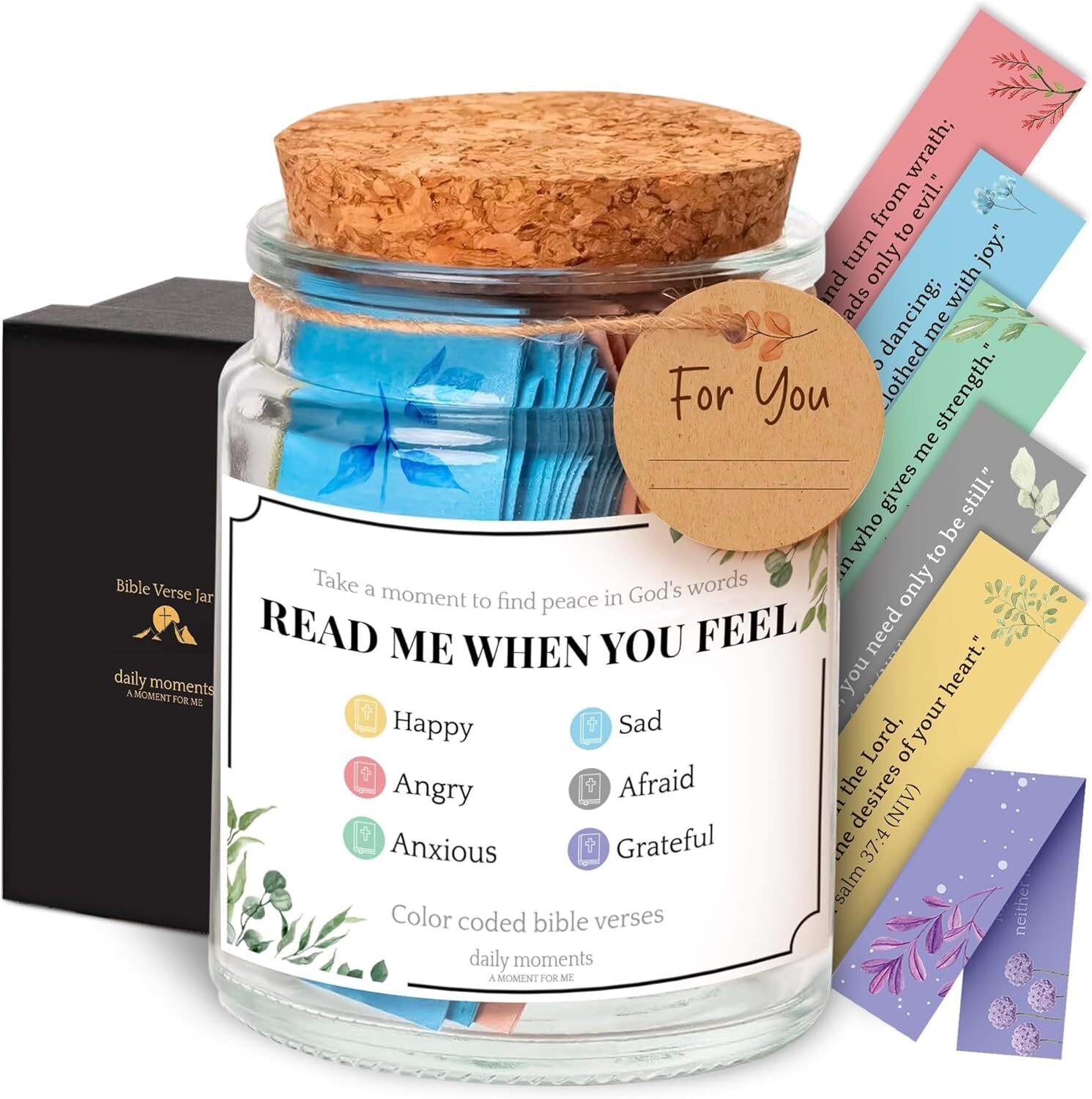 Bible Verse Jar, Read Me When Verses Jar - Pastel Colors and White