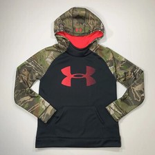 Under Armour Cold Gear Hoodie Pullover Youth Size Large Black Hot Pink  Camo