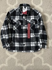 Member's Mark Youth Button Up Long Sleeve Warm Plaid Shacket Size Medium 7/8 New