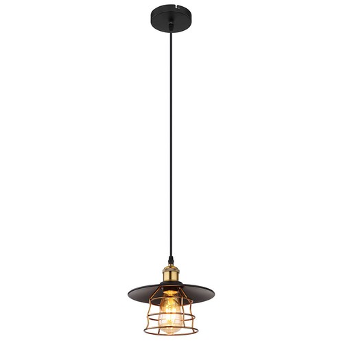 Lampada a Sospensione Luce Sala da Pranzo Ottone Nero Retrò Griglia H 150 CM - Foto 9 di 9