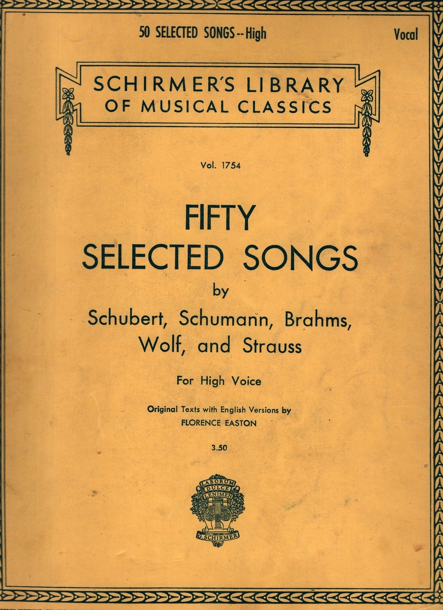 Fifty Selected Songs by Schubert, Schumann, Brahms, Wolf