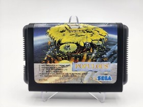 Japanese POPULOUS Sega Mega Drive Cartridge Complete w/manual US Seller VGC