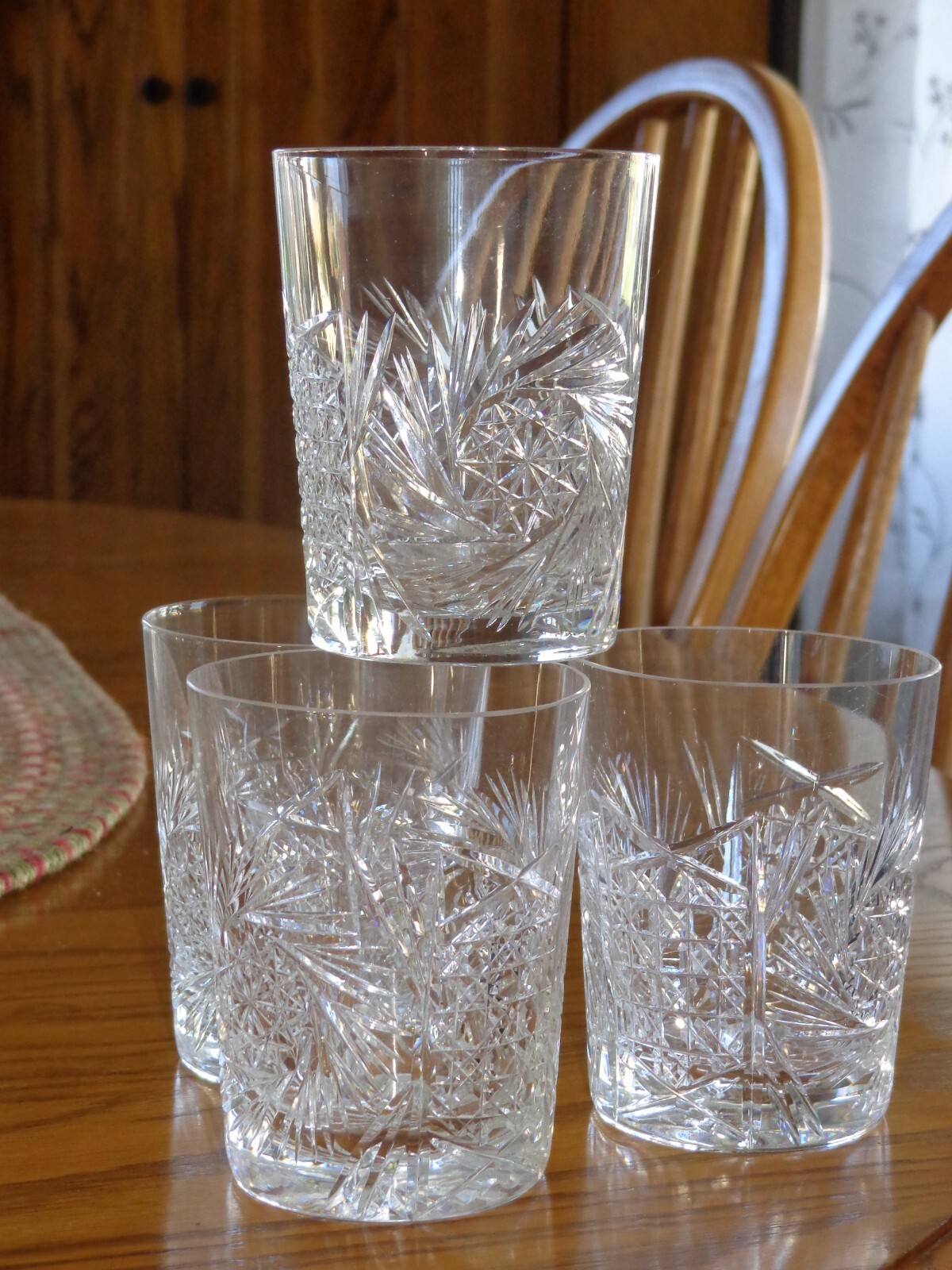 CAS 4 ABP American Brilliant Cut Glass Tumblers eBay