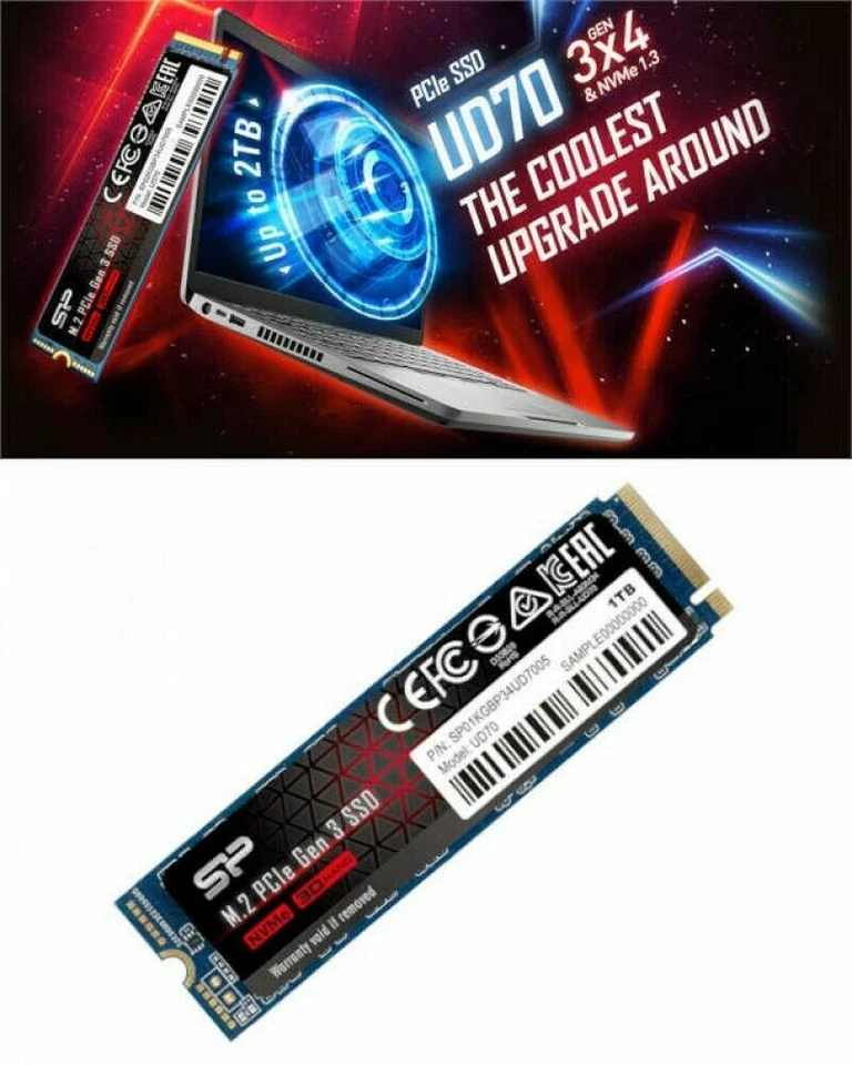 Silicon Power UD70 Series SSD 2TB M.2 2280 NVMe PCIe 3.0x4 - Image 2 of 4