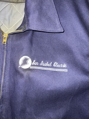 Vintage 60s Work Jacket Mens XL Blue Talon Zipper Ideal Rockabilly