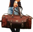 Vintage Leather Travel Luggage Duffel Gym Bag Overnight Weekender Crossbody Bag