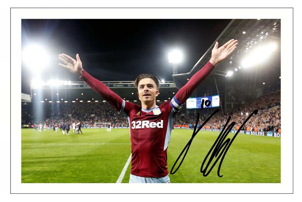 HWC Trading A4 Jack Grealish Manchester City Gifts Printed Signed Autograph Picture For Football Fans And Supporters