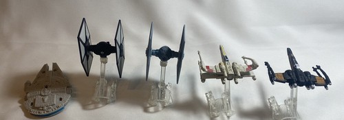 Star Wars Hot Wheels Diecast Ship Lote de 5 con Tie Fighters XWings 2 soportes - Imagen 2 de 4